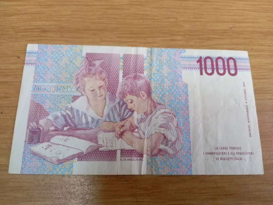 ITALY 1000 LIRA MONTESORI 1990