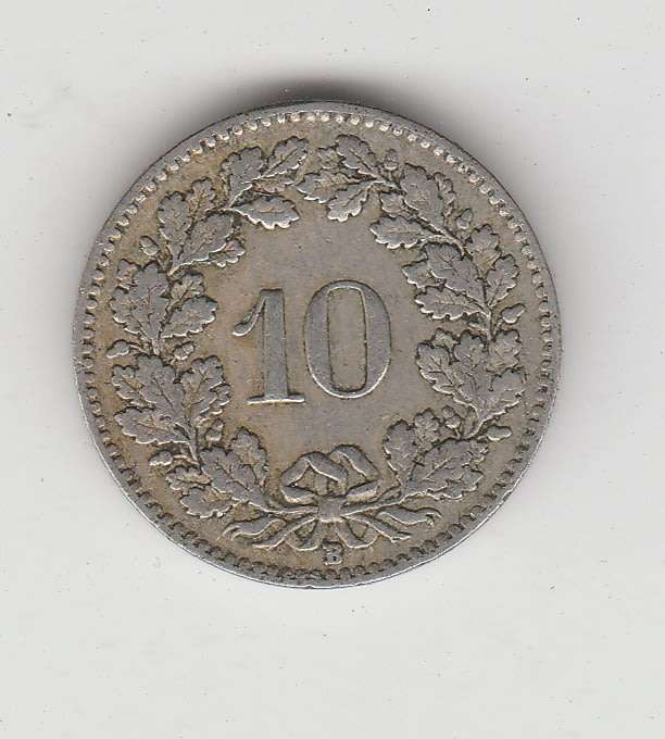 SWITZERLAND 10 RAPPEN 1921