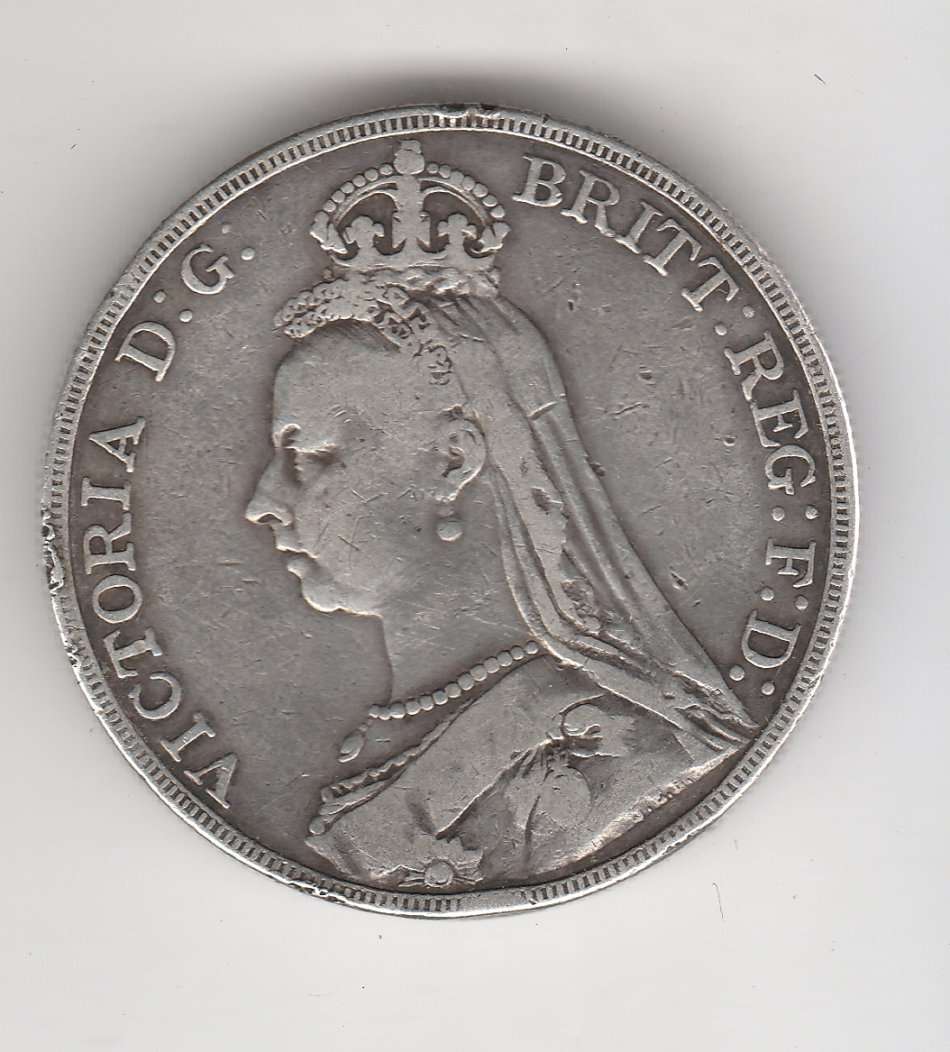 GREAT BRITAIN CROWN SILVER .925 VICTORIA 1889