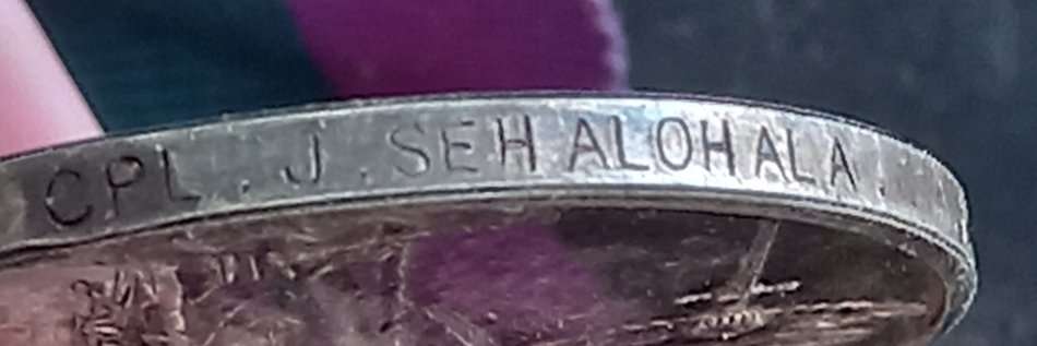 ARMY GS MEDAL  PALESTINE 1945-48 SILVER A.S. 11101 CPL. J SEHALOHALA  A.P.C