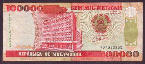 MOZAMBIQUE 100 000 METICALS 16 JUNE 1993 - DAM