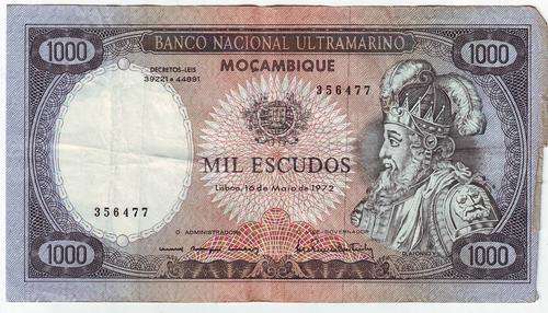 MOZAMBIQUE 1000 ESCUDOS 16 MAY 1972 - D. AFONSO