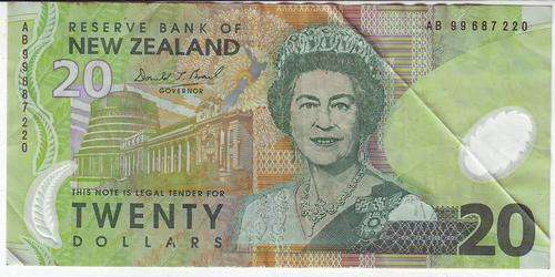 NEW ZEALAND 20 DOLLARS - KAREAREA (BIRD) - POLYMER NOTE