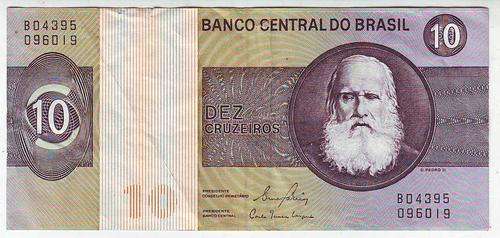 BRAZIL 10 CRUZEIROS D. PEDRO II - STATUE