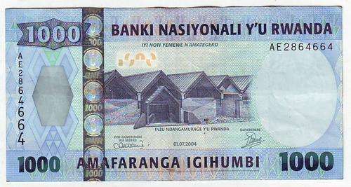 RWANDA 1000 FRANCS 01.07.2004 - MONKEYS