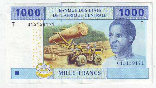 CENTERAL AFRICA 1000 FRANCS T