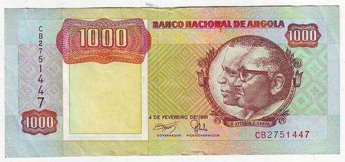 ANGOLA 1000 KWANZAS 4TH FEB 1991- VF