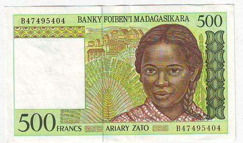 MADAGASCAR 500 FRANCS - CATTLE - EF