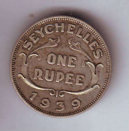 SEYCHELLES 1 RUPEE 1939 - SILVER