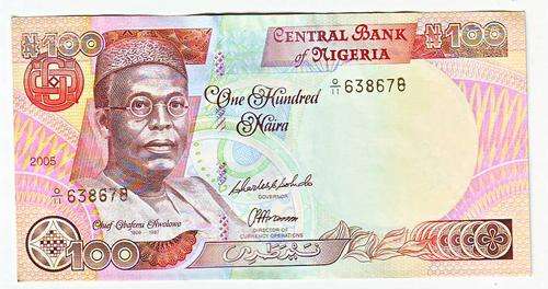 NIGERIA 100 NAIRA CHIEF OBAFEMI AWOLOWO - ZUMA ROCK