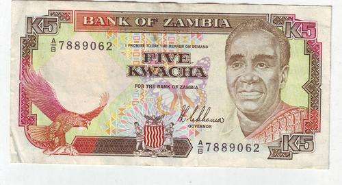 ZAMBIA 5 KWACHA KENNETH KAUNDA - BUILDING