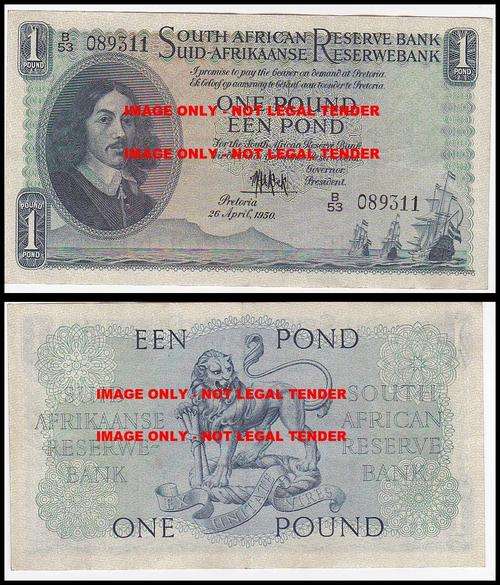 ONE POUND M.H. DE KOCK SECOND ISSUE 26 APRIL 1950 B53 089311