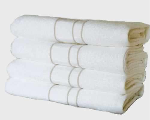 White with Beige Detail Colibri Bath Towel - Bargain Buy! Bid from R1!