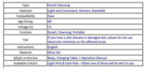 High Tech Cleansing for your Skin! Forever LINA Mini Silicon Facial Cleansing Device - Pink