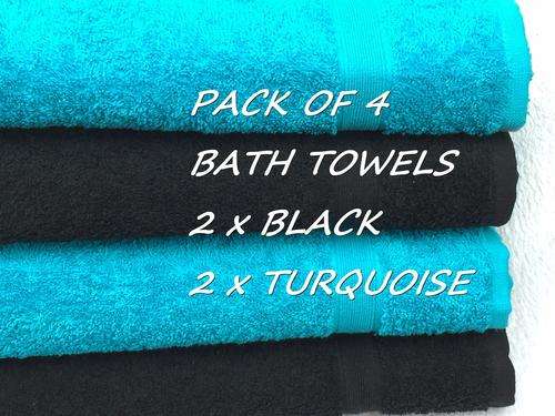 NORTEX LIMITED EDITION BLACK BATH TOWELS! GREAT QUALITY - PACK OF 4! BID FROM R1!