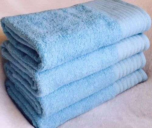 Colibri Baby Blue & Silver Bath Towel - 440 GSM