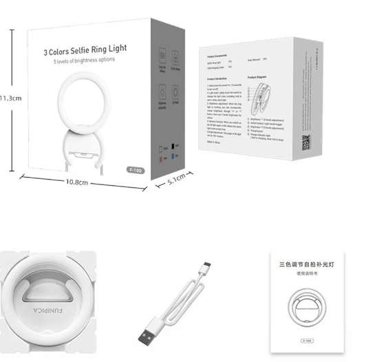 3 colors selfie ring light