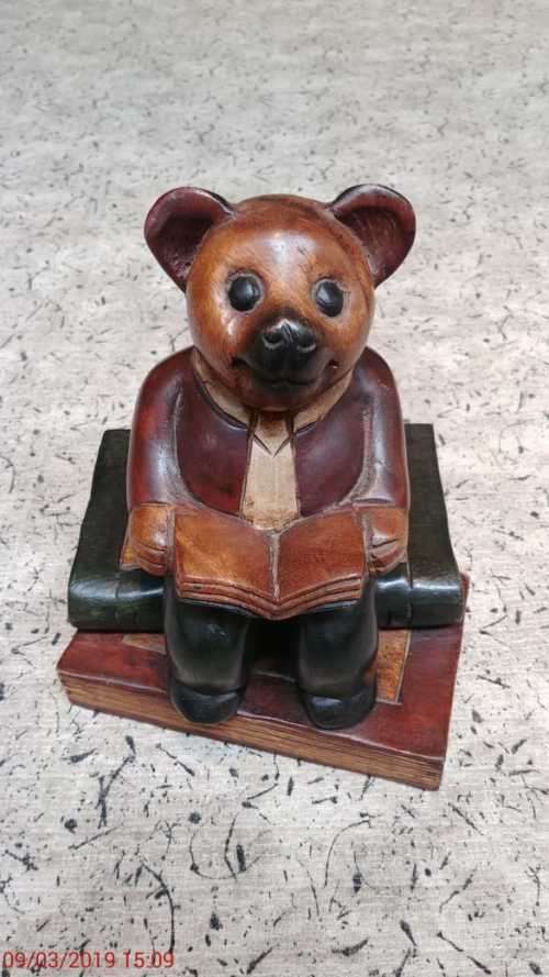 Original "Mandalay Box Company" Wooden Bear Ornament