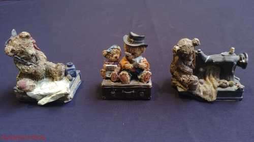 Set of 3 High-Detailed Solid Porcelain COLLECTABLE BEARS
