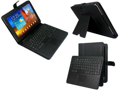 Samsung Galaxy Tablet 10.1" Leather Case with Removable Bluetooth keyboard & touchpad mouse