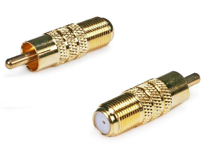 Female F-Type Connector to RCA Male Adaptor - Gold Plated