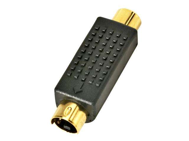 Female RCA to S-Video Male Adapter (Bi-Directional, 4-pin type Svideo, VHS) - Gold Plated