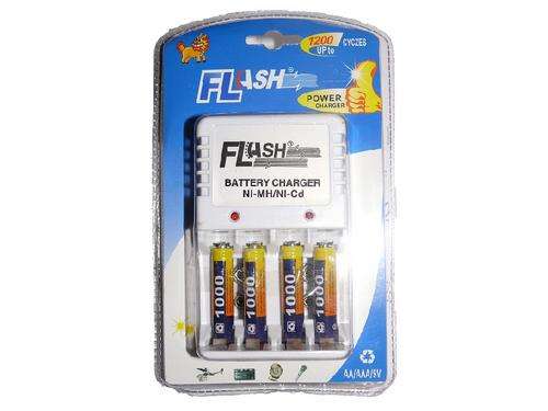 1000 mAh AAA Rechargeable batteries with charger (AAA, AA or 9v charger) - Includes 4 x AAA Batterie