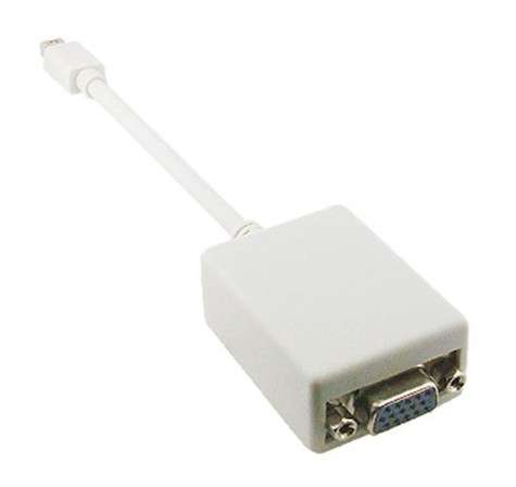 Male Mini Displayport to VGA (D-Sub / HD15) Female Adapter (Apple Macbooks & Dell Notebooks)