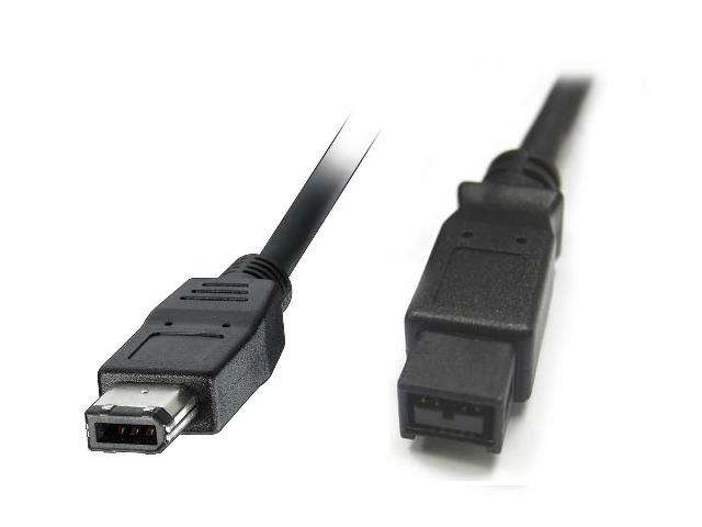 1.8 Meter Bilingual Firewire 800 / Firewire 400 9 pin to 6 pin cable - Black