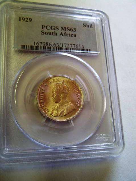 !!!!!WOW ULRTA RARE TO FIND!!!1929 1SHILLING PCGS MS63!!!!