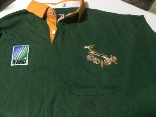 Springbok World Cup 1995 Rugby jersey signed by winning captain Francois Pienaar!!!