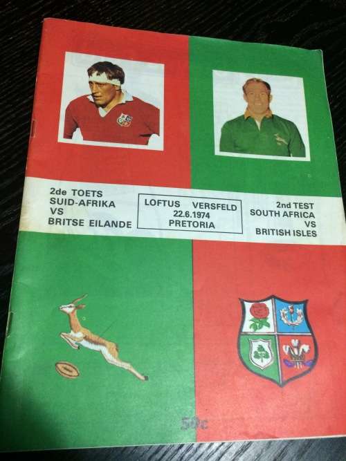 SA vs British Isles 22/06/1974 Programme!