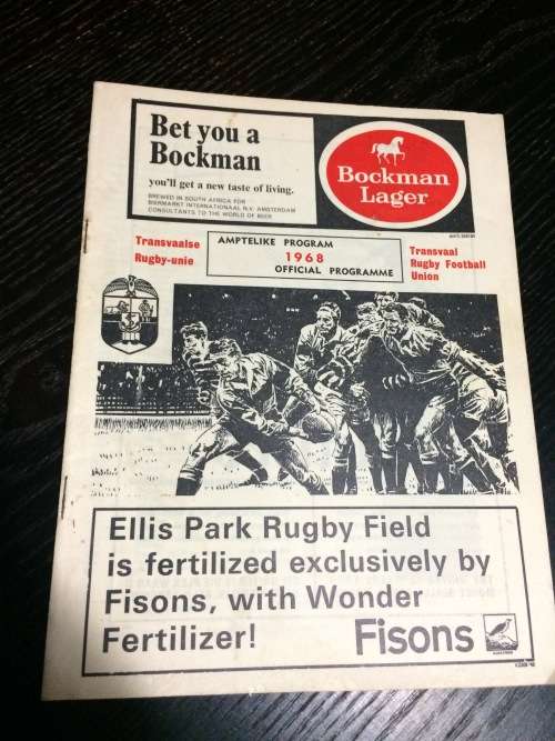 SA vs British Isles 27/07/1968 Programme!!