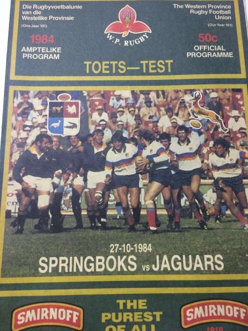 Springboks vs Jaguars 27/10/1984 Programme!!