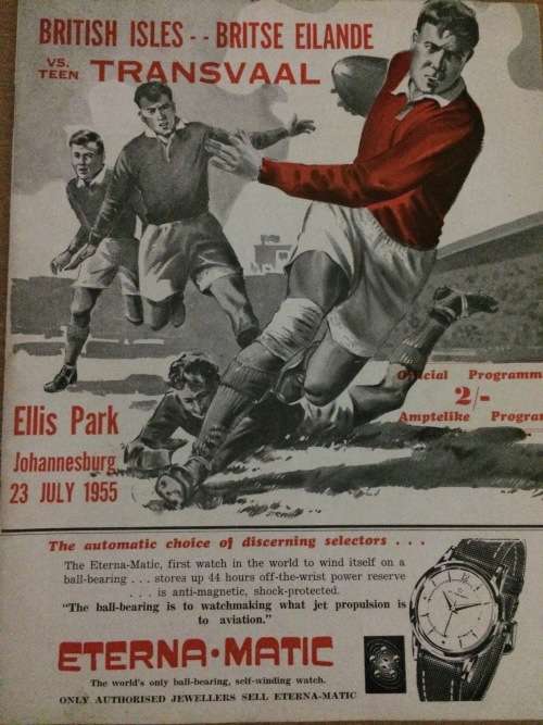 BRITISH ISLES VS TRANSVAAL 23 JULY 1955 PROGRAMME RARE RARE!!!