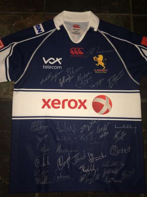 Lions Currie Cup Jersey Blue  signed by team