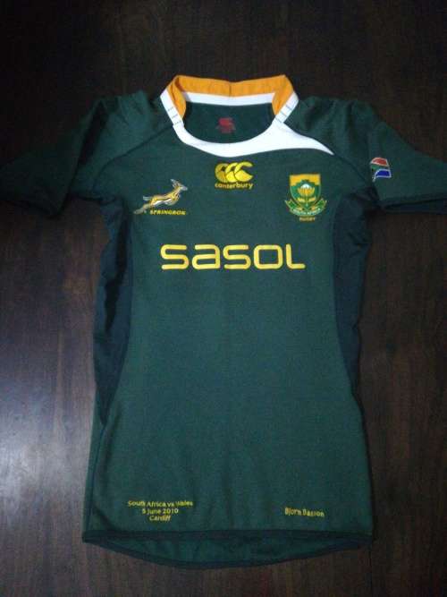 Springbok Rugby Jersey Bjorn Basson Deput vs Wales 2010