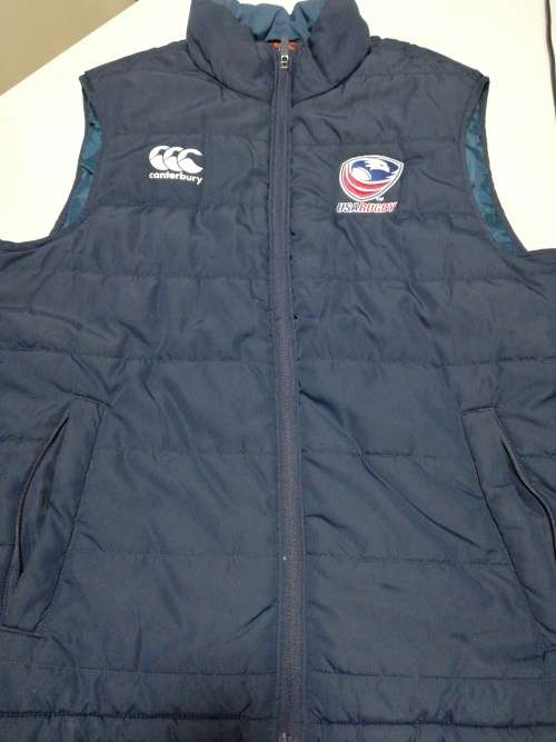 USA Rugby Players Sleeveless Puffer jacket Size L