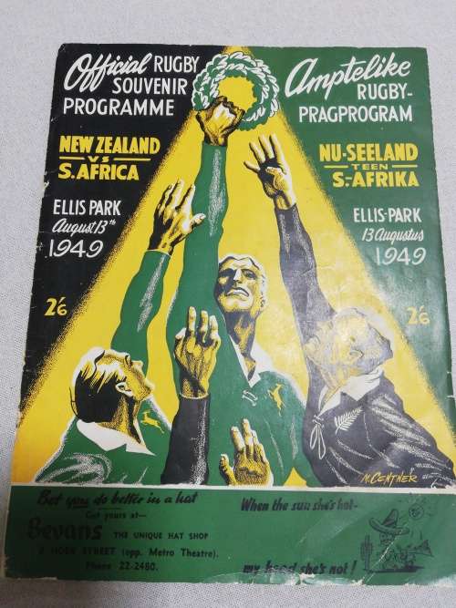 South Africa vs New Zealand 13.08.1949 Official Rugby Souvenir Programme