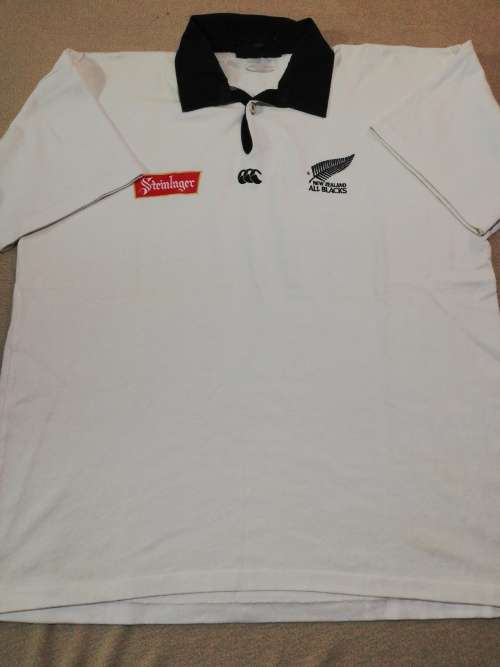 New Zealand All Blacks White Rugby Jersey Size XL no number