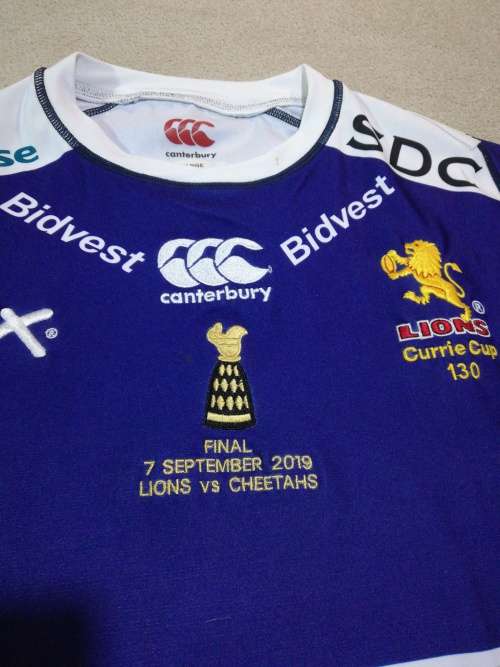 Lions Currie Cup Final 2019 jersey Tyrone Greene no 15