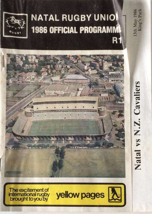 Natal vs NZ Cavaliers 13 May 1986 programme!!