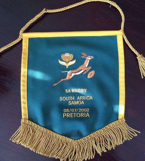 Springbok Rugby Pendant! SA vs Samoa 06/07/2002