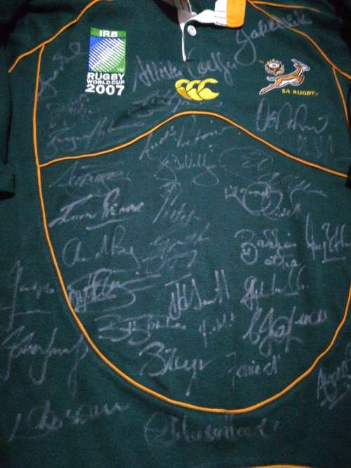 Springbok RWC 2007 signed jersey signed by World Champions!!! Size XL