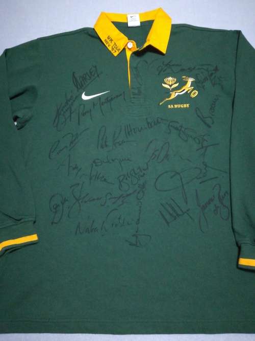 Springbok Rugby Jersey signed ny Team 1997 tour UK
