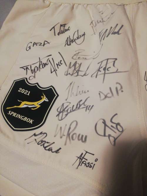 Springbok Match Shorts British Irish Lions series 2021 signed by Springbok Team!