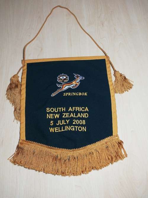 Springboks vs New Zealand 2008 players match pennant