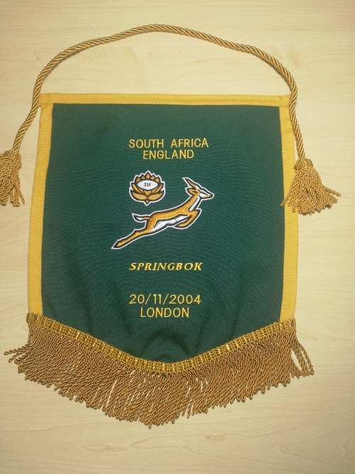 Springboks vs England 20/11/2004 players pennant