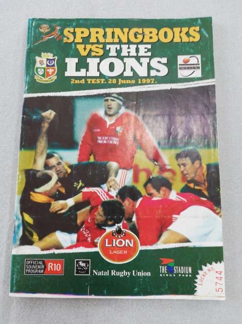 Springboks vs British Lions 28.06.1997 programme with 2 matchday tickets