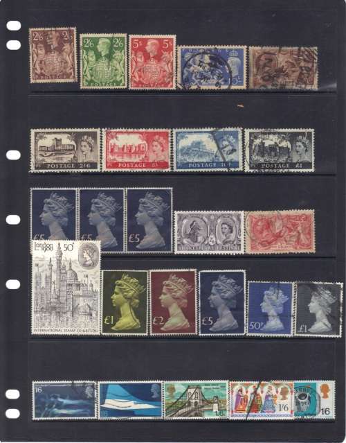NICE LOT OF GREAT BRITAIN HIGH VALUE'S. NOT SO EASY TO BE FOUND.